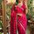 Rani pink Color  embroidery And sequence work Satin Saree