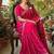 Rani pink Color  embroidery And sequence work Satin Saree