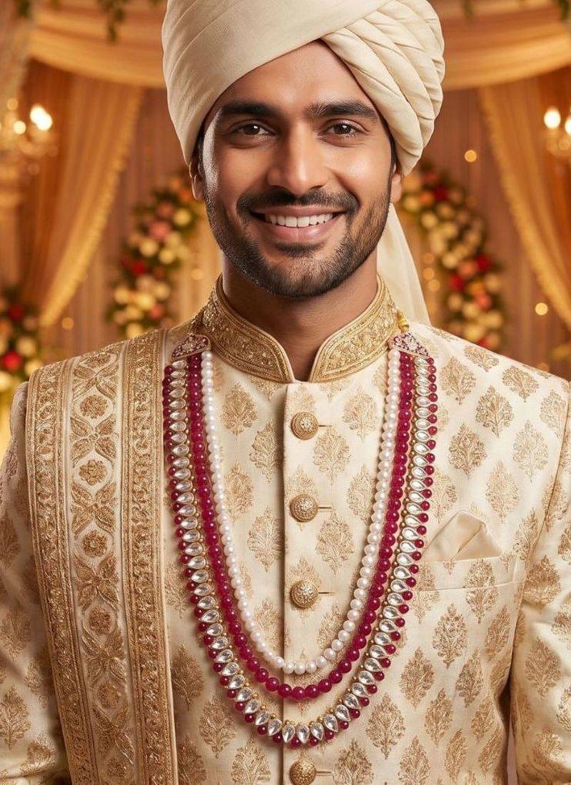 Beaded layered dulha moti mala