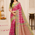 Pink Silk Blend Saree with Blouse
