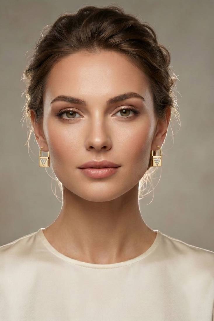 Rose Plated Trendy Bali Huggie Earrings For Wo  And Girls