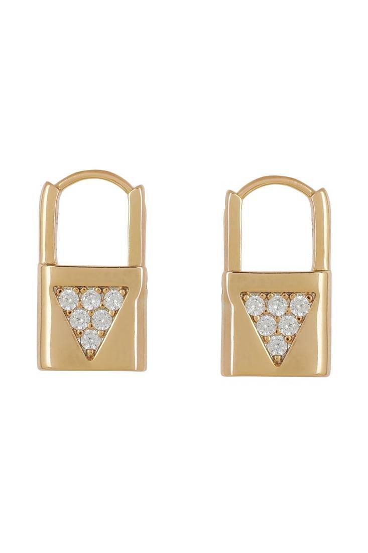 Rose Plated Trendy Bali Huggie Earrings For Wo  And Girls