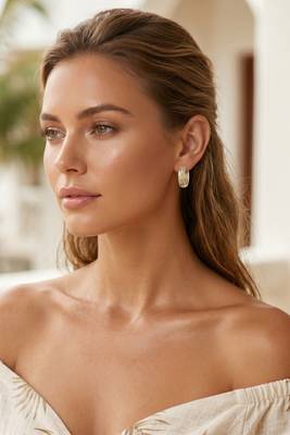 Rose Plated Trendy Bali Huggie Earrings For Wo  And Girls 3