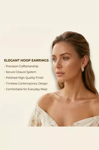 Rose Plated Trendy Bali Huggie Earrings For Wo  And Girls