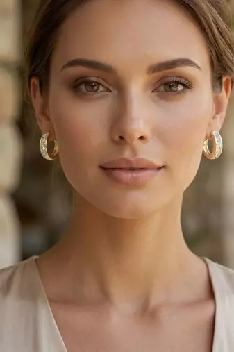 Rose Plated Trendy Bali Huggie Earrings For Wo  And Girls