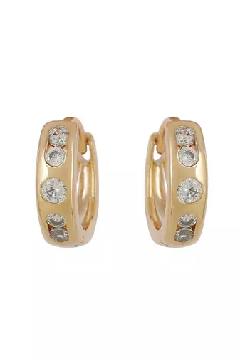 Rose Plated Trendy Bali Huggie Earrings For Wo  And Girls