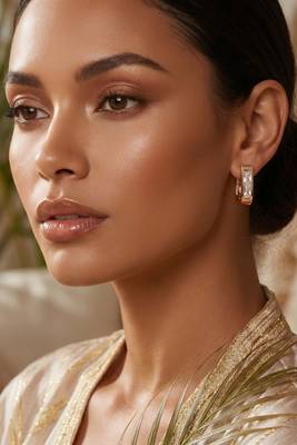 Rose Plated Trendy Bali Huggie Earrings For Wo  And Girls 3