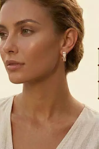 Rose Plated Trendy Bali Huggie Earrings For Wo  And Girls