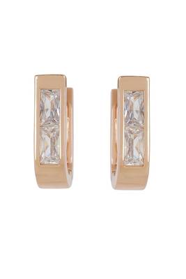 Rose Plated Trendy Bali Huggie Earrings For Wo  And Girls 7