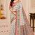White Color Silk Blend Saree With Blouse