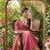 Onion Pink Color embroidery And sequence Work  chiffon Saree