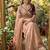 Peach Color embroidery And sequence Work  chiffon Saree