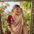 Peach Color embroidery And sequence Work  chiffon Saree