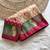 Cream-Rani Pink Color Silk Blend Saree With Blouse