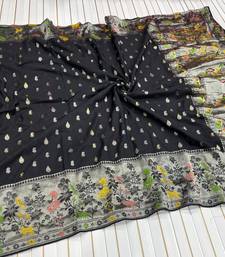 Black Color georgettete Saree With Blouse