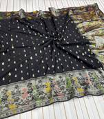 Black Color Georgette Saree With Blouse