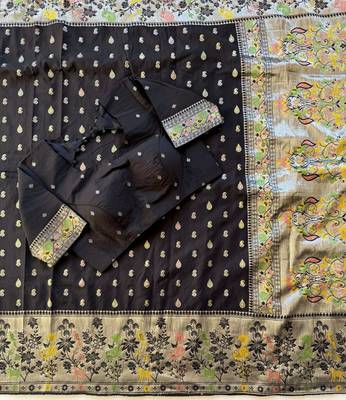 Black Color Georgette Saree With Blouse 2