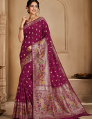 Magenta Color Georgette Saree With Blouse