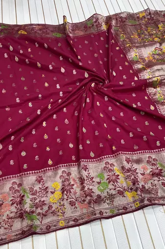 Magenta Color Georgette Saree With Blouse
