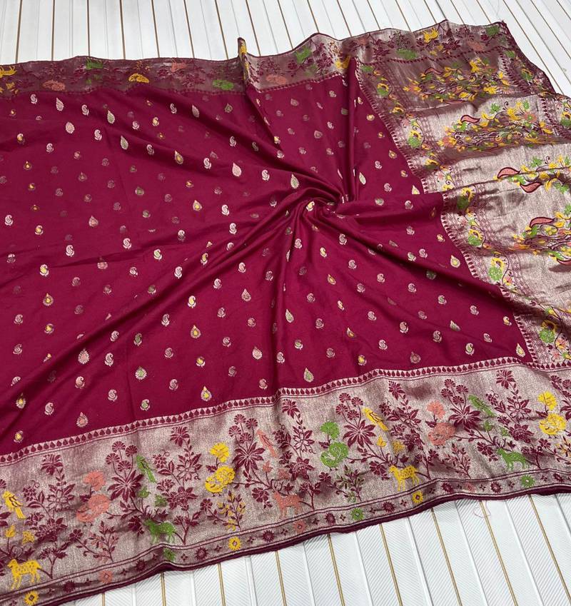Magenta Color Georgette Saree With Blouse