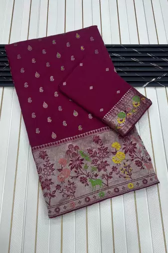Magenta Color Georgette Saree With Blouse