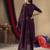 Wine embroidered roman silk straight kurti pant dupatta set