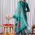 Green embroidered viscose silk straight kurti pant dupatta set