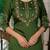 Mahendi green embroidered marina silk straight kurti pant dupatta set