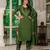 Mahendi green embroidered marina silk straight kurti pant dupatta set