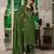 Mahendi green embroidered marina silk straight kurti pant dupatta set
