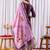 Wine embroidered viscose silk straight kurti pant dupatta set