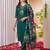 Green embroidered marina viscose silk straight kurti pant dupatta set