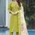 Perrot green embroidered marina viscose silk straight kurti pant dupatta set