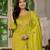 Mustard embroidered marina silk straight kurti pant dupatta set