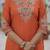 Orange coding embroidery with sequins work  roman silk straight kurti pant dupatta set