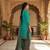 Teal printed cotton blend stitched geometric print salwar kurta dupatta for women
