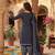 Blue printed cotton blend stitched geometric print salwar kurta dupatta for women
