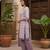 Purple printed cotton blend stitched floral print salwar kurta dupatta for women
