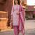 Pink printed cotton blend stitched floral print salwar kurta dupatta for women