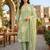 Green printed cotton blend stitched floral print salwar kurta dupatta for women