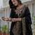Black coding embroidery with sequins work  roman silk straight kurti pant dupatta set