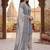Grey printed cotton blend stitched bandhani print salwar kurta dupatta for women