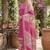 Pink printed cotton blend stitched geometric print salwar kurta dupatta for women