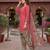 Peach printed cotton blend stitched floral print salwar kurta dupatta for women