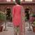 Peach printed cotton blend stitched floral print salwar kurta dupatta for women