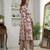 Purple printed cotton blend stitched floral print salwar kurta dupatta for women