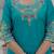 Skyblue coding embroidery with sequins work  roman silk straight kurti pant dupatta set