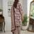 Purple printed cotton blend stitched floral print salwar kurta dupatta for women
