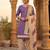 Purple printed cotton blend stitched geometric print salwar kurta dupatta for women