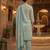 Teal printed cotton blend stitched geometric print salwar kurta dupatta for women